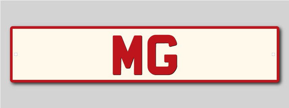 MG Number Plate Sign