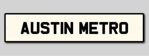 Austin Metro Number Plate