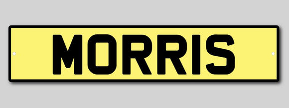 Morris Number Plate Sign