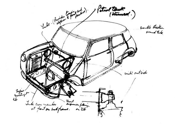 Mini Sketch by Issigonis 1963-1964