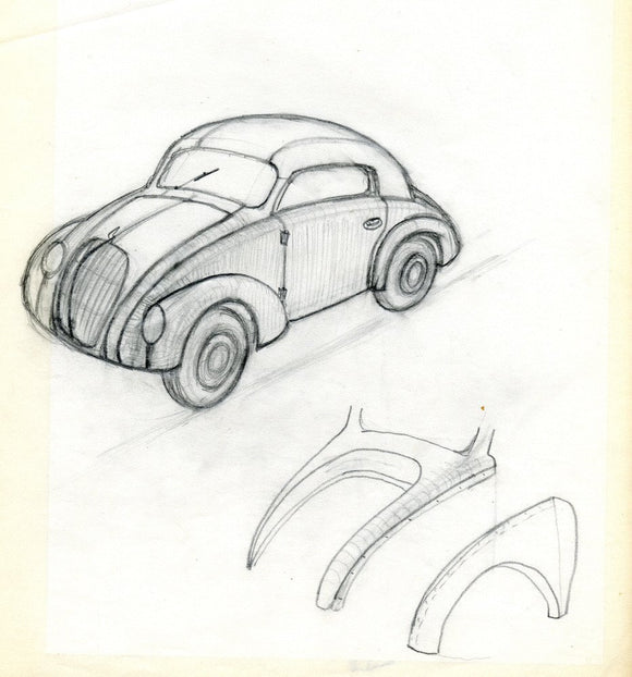Mosquito Bodyshell Sketch by Issigonis